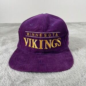 Starter Minnesota Vikings Hat Mens OSFA Purple Corduroy Snapback Vintage 90s NFL